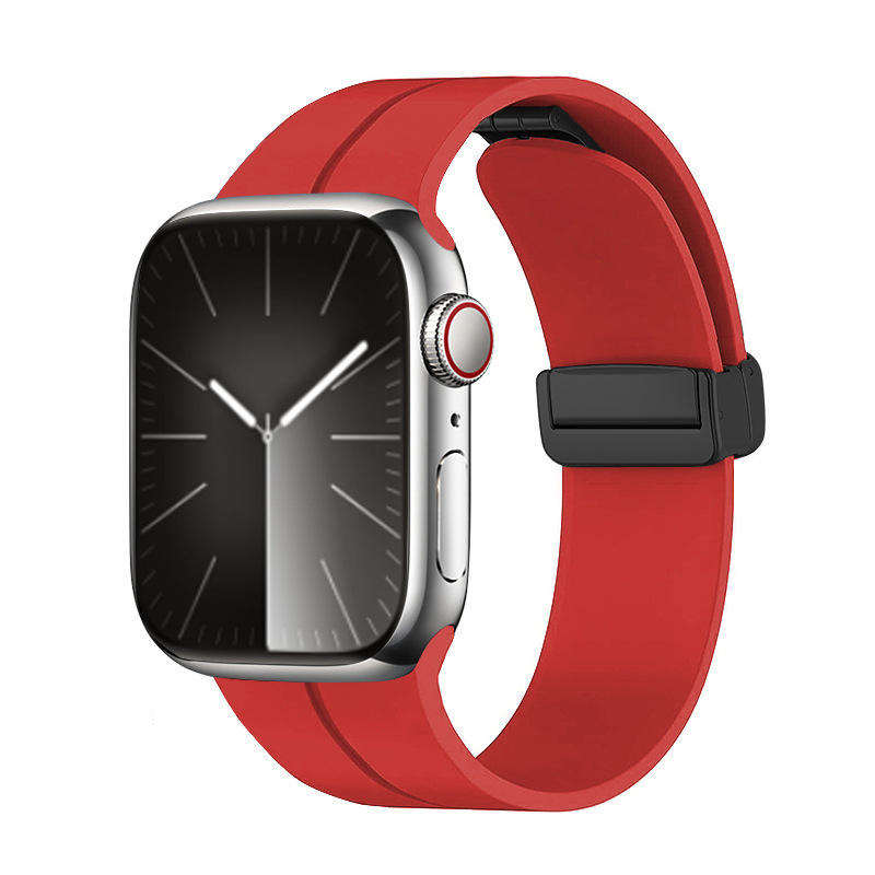 Curea Silicon pentru Apple Watch SE3/SE2/SE/11/10/9/8/7/6/5/4/3/2/1 display 42/44/45/46/49mm rosu