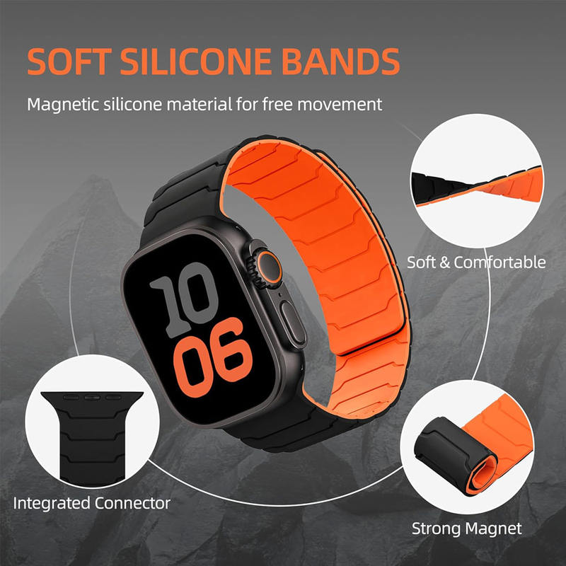 Curea Silicon Sport pentru Apple Watch SE3/SE2/SE/11/10/9/8/7/6/5/4/3/2/1 display 42/44/45/46/49mm negru