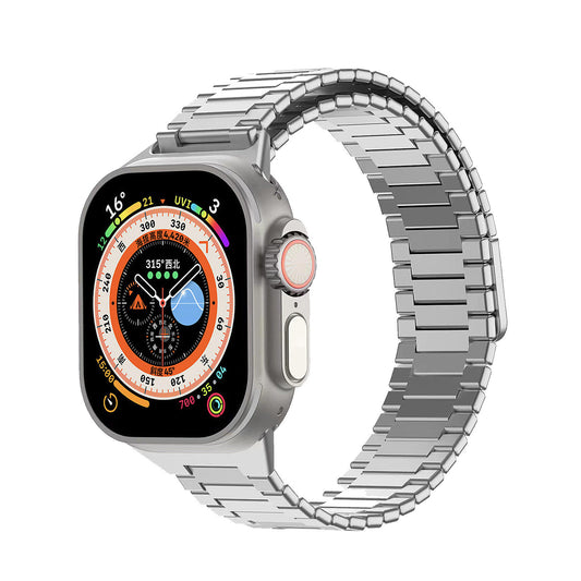 Curea Magnetica MILANESE din otel inoxidabil pentru Apple Watch SE3/SE2/SE/11/10/9/8/7/6/5/4/3/2/1 display 42/44/45/46/49mm argintiu