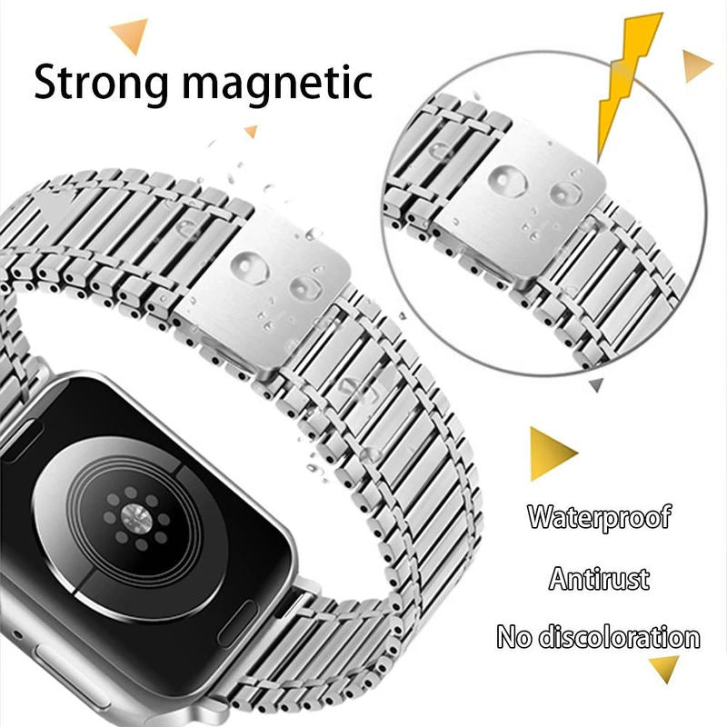 Curea Magnetica MILANESE din otel inoxidabil pentru Apple Watch SE3/SE2/SE/11/10/9/8/7/6/5/4/3/2/1 display 42/44/45/46/49mm argintiu