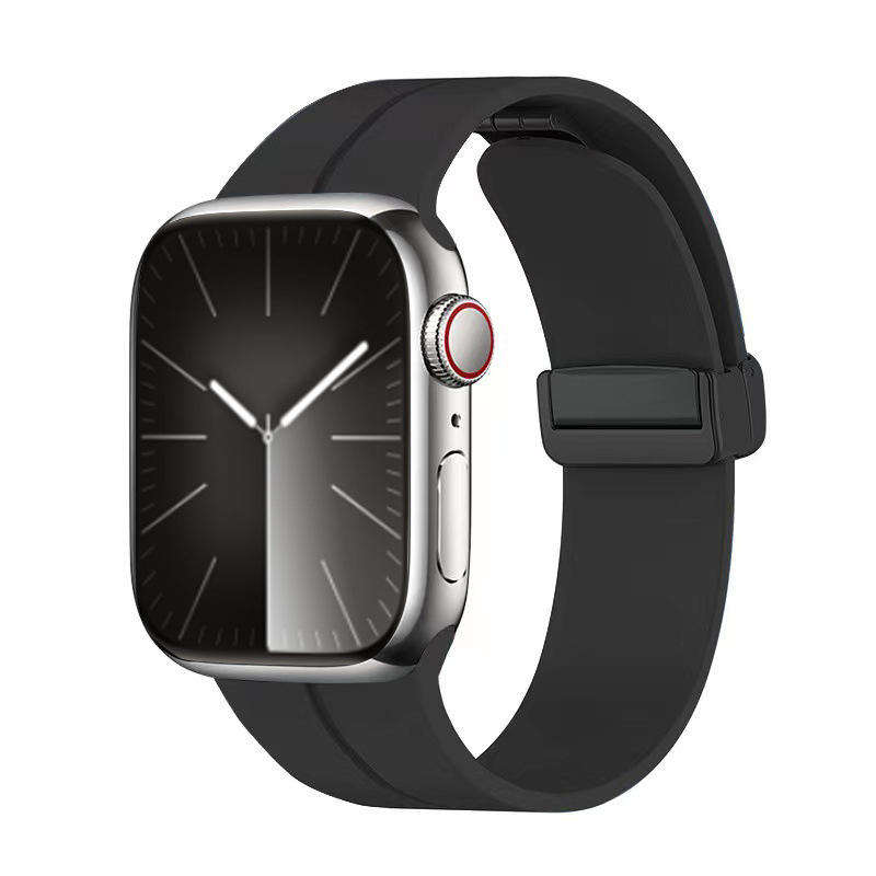 Curea Silicon pentru Apple Watch SE3/SE2/SE/11/10/9/8/7/6/5/4/3/2/1 display 42/44/45/46/49mm negru
