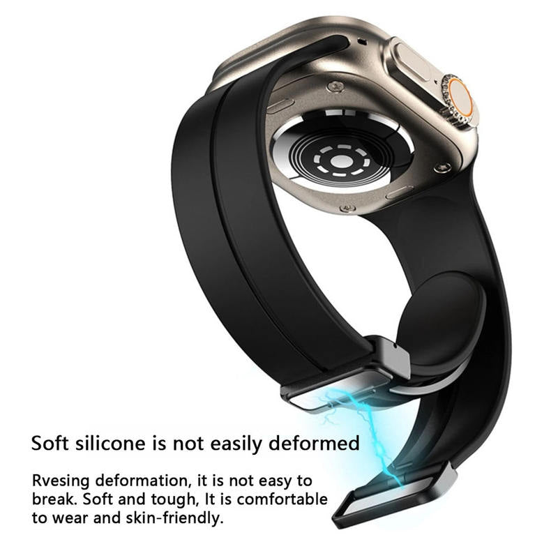 Curea Silicon pentru Apple Watch SE3/SE2/SE/11/10/9/8/7/6/5/4/3/2/1 display 42/44/45/46/49mm negru