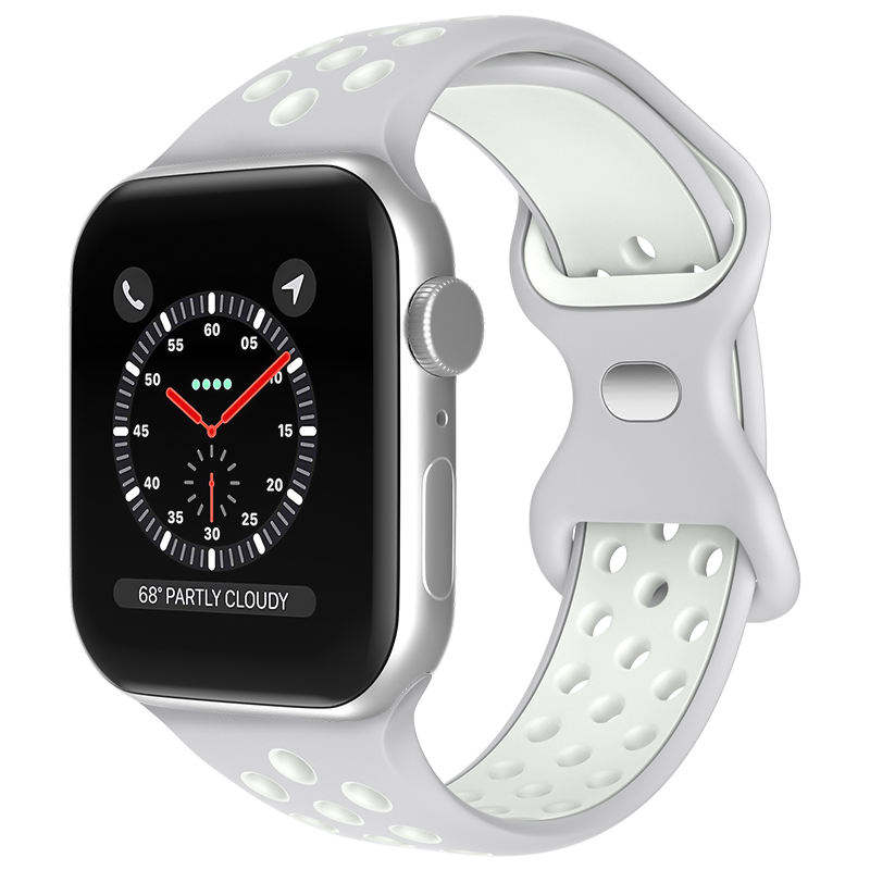 Curea Silicon Dual Color pentru Apple Watch SE3/SE2/SE/11/10/9/8/7/6/5/4/3/2/1 display 42/44/45/46/49mm gri/alb