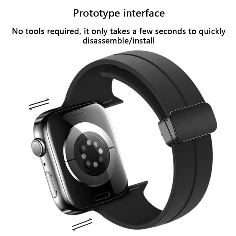 Curea Silicon pentru Apple Watch SE3/SE2/SE/11/10/9/8/7/6/5/4/3/2/1 display 42/44/45/46/49mm negru