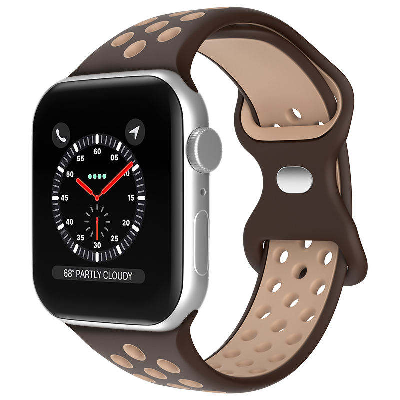 Curea Silicon Dual Color pentru Apple Watch SE3/SE2/SE/11/10/9/8/7/6/5/4/3/2/1 display 42/44/45/46/49mm maro